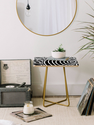 Fimbis Monochrome Chaos Side Square Table - Deny Designs