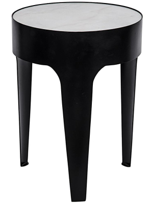 Noir Cylinder Small Side Table - Matte Black