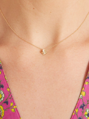 Gold And Diamond Petal Necklace In Yellow Gold