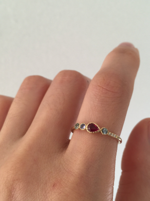 Ruby Teardrop Diamond Ring