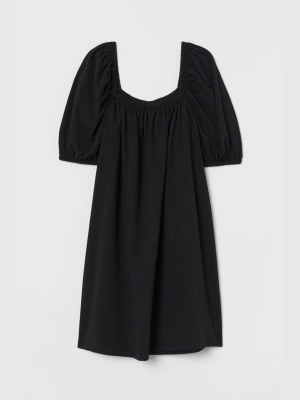 Puff-sleeved Dress