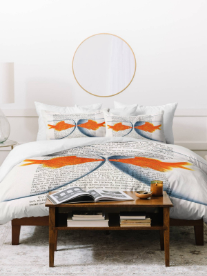 Coco De Paris Goldfish Love Lightweight Duvet Cover - Deny Designs®