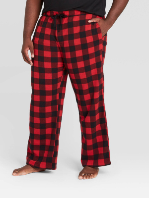 Men's Big & Tall Buffalo Checked Microfleece Pajama Pants - Goodfellow & Co™ Red