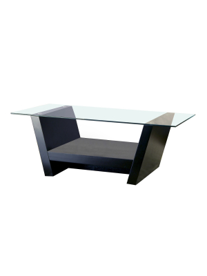 Albert Modern Angled Design Coffee Table Black - Iohomes