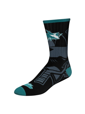 Nhl San Jose Sharks Tone Black Crew Socks