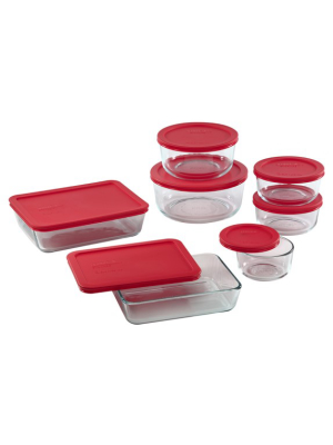 Pyrex® 14-piece Storage Set With Red Lids