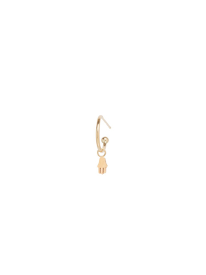 14k Dangle Itty Bitty Hamsa Charm Huggie Hoop