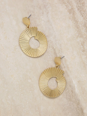 Textured Swirl 18k Gold Plated Drop Earrings