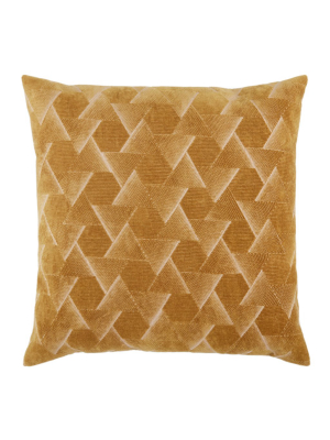 Jaipur Living Jacques Geometric Gold/ Silver Poly Throw Pillow 22 Inch