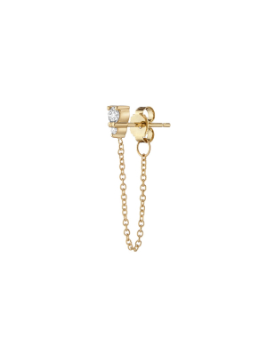 Ayda Chain Earrings | White Diamonds