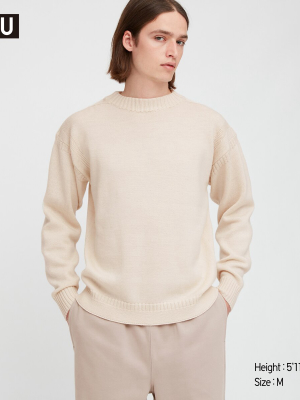 Men U Middle Gauge Mock-neck Long-sleeve Sweater