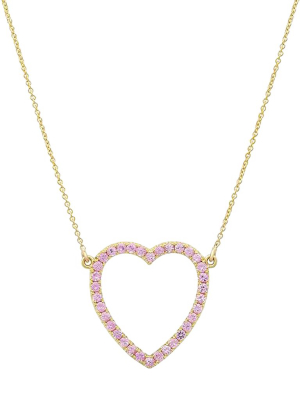 Open Heart Necklace - Pink Sapphire