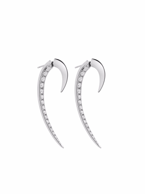 Hook Fine Earrings - 18ct White Gold & Diamond