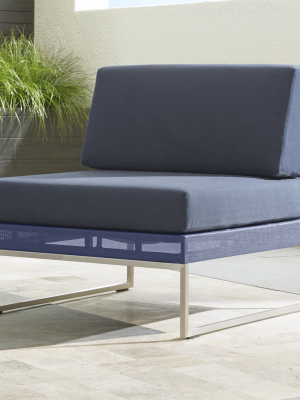 Dune Navy Armless Chair With Sunbrella ® Cushions