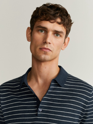 Cotton Linen Knit Polo