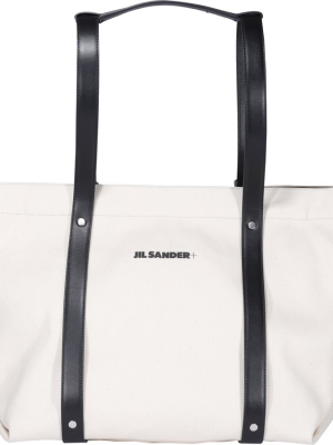 Jil Sander Logo Print Tote Bag