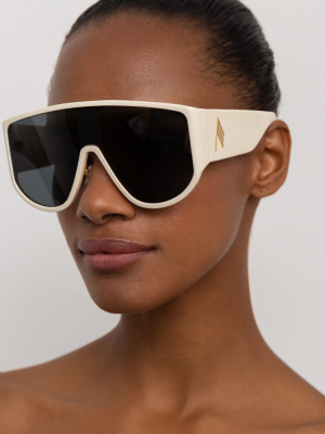 The Attico Iman Shield Sunglasses In Cream