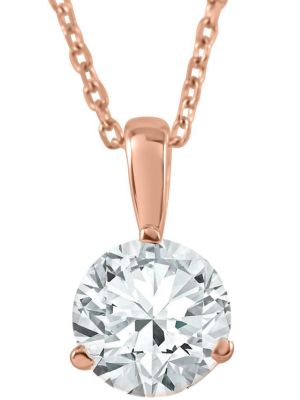 Pompeii3 1/3 Ct Solitaire Lab Created Diamond Pendant Available In 14k And Platinum