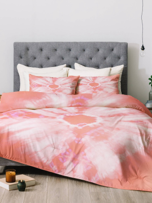 Amy Sia Tie Dye Pink Duvet Set - Deny Designs