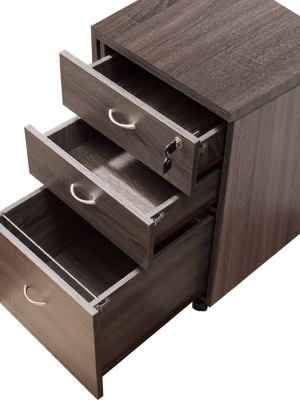 Wide Storage Mobile File Cabinet - Benzara