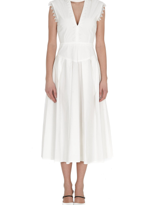 Msgm Front Cut-out Sleeveless Midi Dress