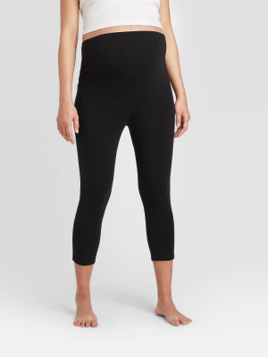 Maternity Cotton Capri Leggings - Isabel Maternity By Ingrid & Isabel™ Black