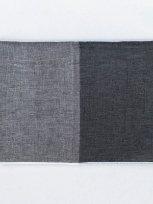 Yoshii Two Tone Chambray Bath Towel, Charcoal