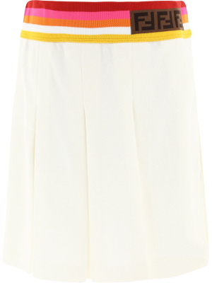 Fendi Kids Ff Motif Pleated Skirt