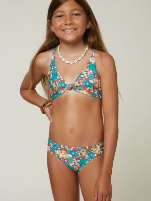 Girl's Lani Ditsy Knot Top Swim Set