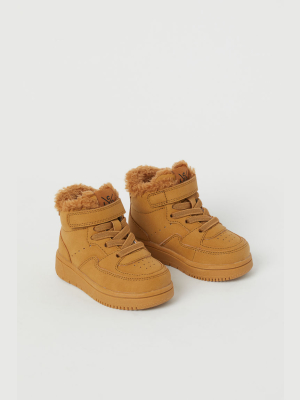 Faux Shearling-lined High Tops