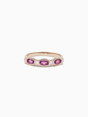 Effy 14k Rose Gold Pink Sapphire And Diamond Ring, 0.88 Tcw