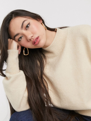 & Other Stories High Neck Sweater In Beige