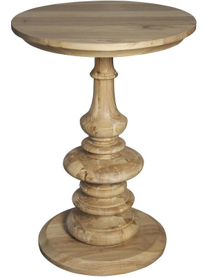 Noir Old Elm Pedestal Side Table