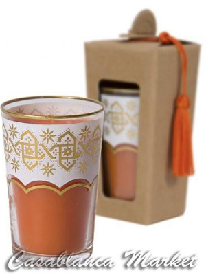 Moroccan Tea Glass Candles, Orange Blossom
