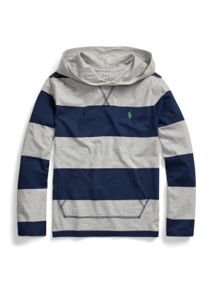 Striped Cotton Hooded Tee