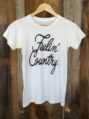 Feelin' Country Womens Tee White/blk