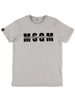 Msgm Kids Logo Printed T-shirt