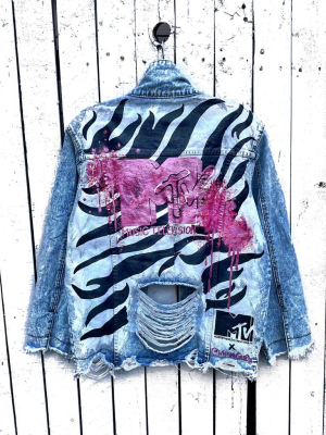 Wg X Mtv 'my Mtv Stripes' Denim Jacket