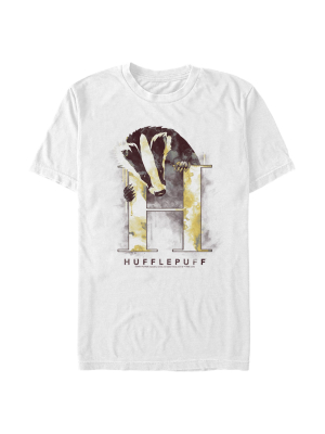 Men's Harry Potter Hufflepuff Badger Watercolor T-shirt