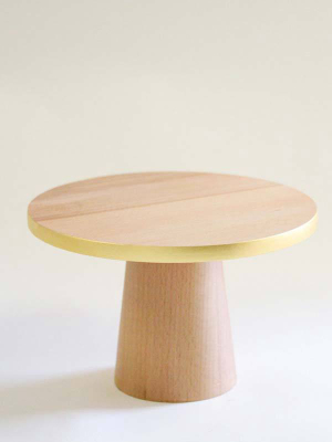 'second' 24k Gilded Round Cake Stand