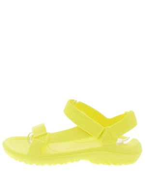 Zire Yellow Velcro Strappy Open Toe Flat Sandal