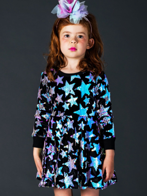 Blue Sequin Star Dress