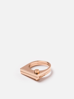 Modern Flat Ring, Rose Plated