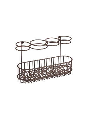 Mdesign Metal Wall Mount Hair Care & Styling Tool Storage Basket