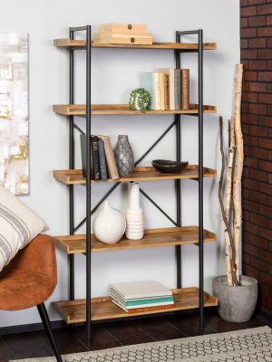 68" 5 Tray Shelf Urban Pipe X Back Bookshelf - Saracina Home