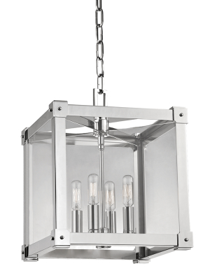 Hudson Valley Lighting Forsyth 4-bulb Pendant - Polished Nickel & Clear