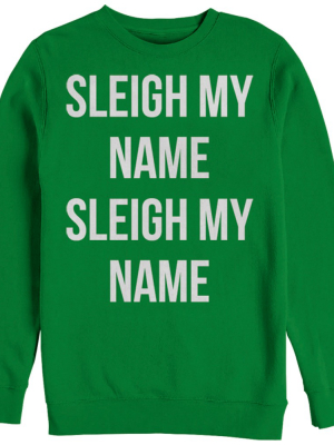 Women's Chin Up Christmas Sleigh Name Bold Sweatshirt