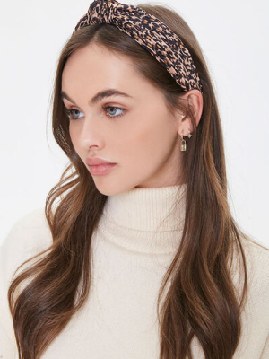 Knotted Leopard Print Headwrap