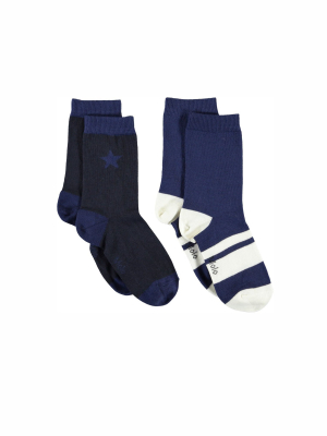 Nitis Socks 2 - Pack - Blue/wht