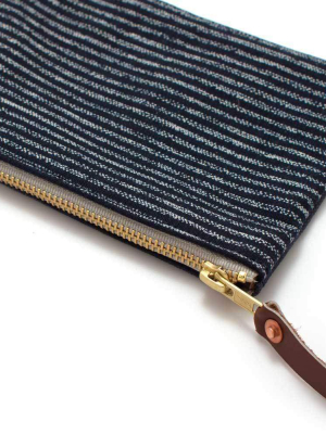 Japanese Indigo Chalk Stripe Small Carryall